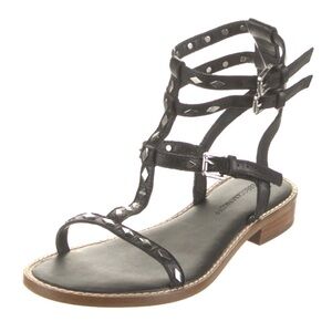 Lightly Worn Rebecca Minkoff Black Leather Stud Sandals 9.5